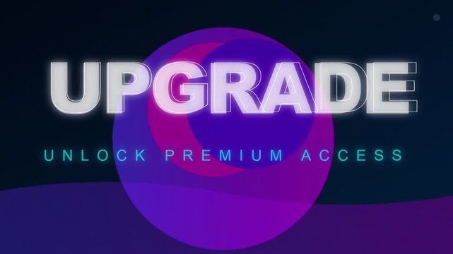 Glowing Digital Upgrade Text with Unlock Premium Access Modern Illustration