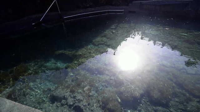 Crystal Clear Natural Rock Pools at Charco Azul; La Palma Canary Islands Volcanic Coastal Swimming and Blue Water; La Fajana and Piscinas Naturales Tourism Landscape