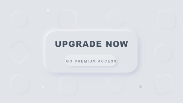 White Neumorphic Upgrade Now Button With Premium Access Text Illustration