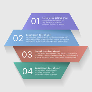 Modern layered infographic template with four colorful step sections