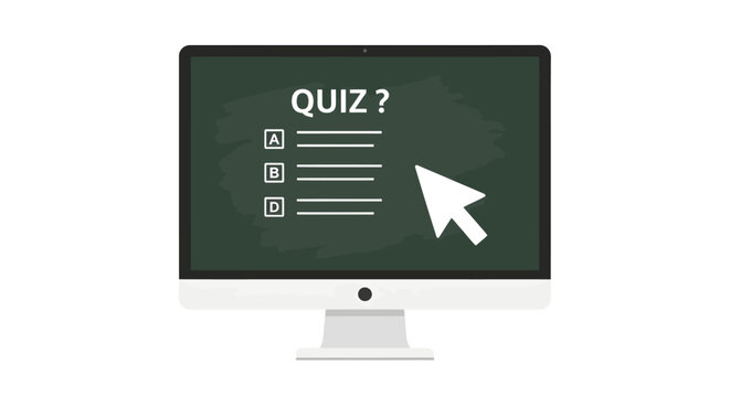 Computer monitor with quiz question on screen display