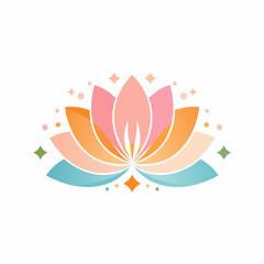 Fototapeta premium Colorful Lotus Flower Graphic Design Element.