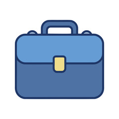 Obraz premium Stylized blue briefcase with handle, a symbol of professionalism and business travel