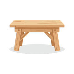 Fototapeta premium Illustration of small wooden table with visible grain and simple structure
