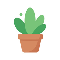 Obraz premium Vibrant green plant growing in a terracotta pot illustration, perfect for home decor themes