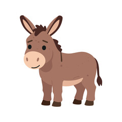 Fototapeta premium Illustration of a cute donkey with soft colors and a simple background