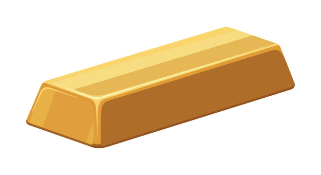 A shiny gold bar resting on a plain background