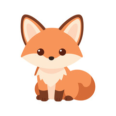 Fototapeta premium Adorable fox sitting on its hind legs looking forward with a sweet expression