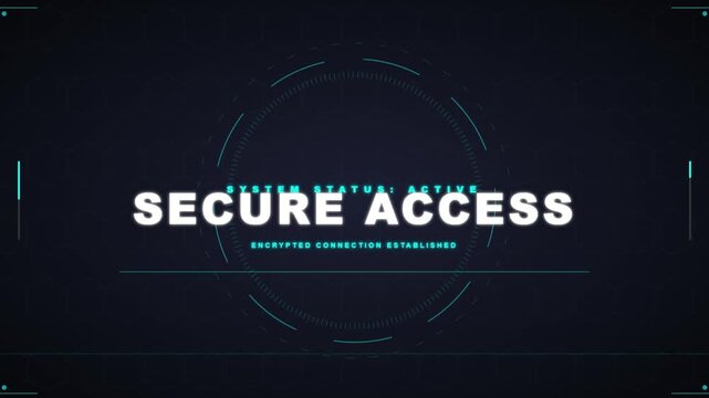 Digital HUD Interface Screen For Encrypted Secure Access System Illustration