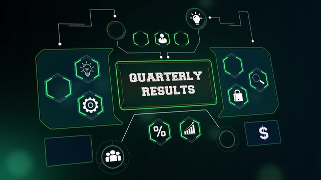 Corporate quarterly results and business performance concept footage featuring a professional dashboard for seasonal revenue reports and growth presentations