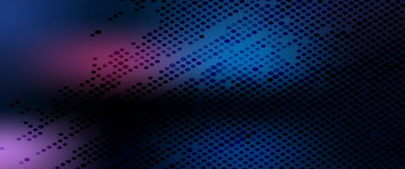 Fototapeta premium Purple abstract pixel texture bg video screen. Tv pattern background with square noise effect. Futuristic broadcast neon gradient banner for television. Modern vhs led static display element