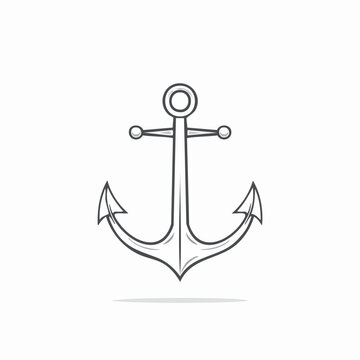 Detailed illustration of a nautical anchor.