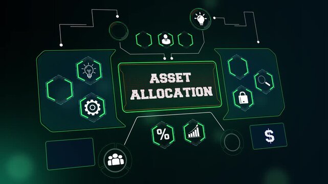 Strategic asset allocation and investment diversification concept video featuring a professional dashboard for wealth management and fiscal presentations