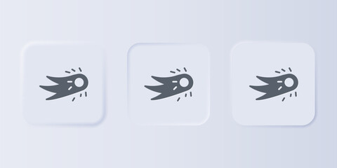 Grey Fireball icon isolated on grey background. Set icons in square buttons. Vector © Vadim