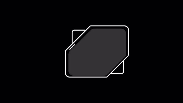 Futuristic Digital HUD Frame Interface Overlay Alpha Channel Transparent Background 4K Animation