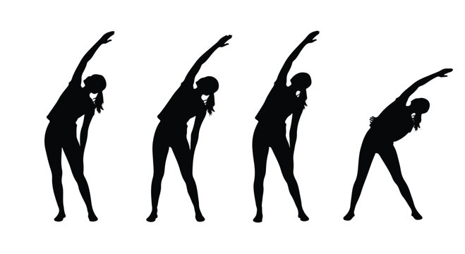 Four stages of a person doing a backbend exercise in a sequence with exercise