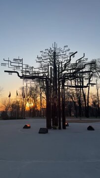 Zaporizhia, Ukraine, 03.13.26  &ldquo;Tree of Memory&rdquo;. It&rsquo;s a modern memorial installation dedicated to fallen Ukrainian defenders. It was unveiled in 2024 in Zaporizhzhia as part of a memorial complex 