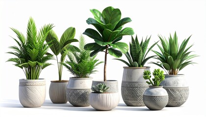 Fototapeta premium Six Decorative Potted Plants