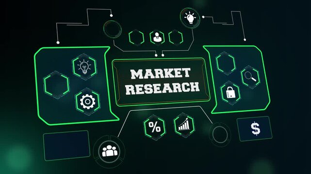Professional market research and business trend analysis concept footage featuring a professional dashboard for strategic corporate development