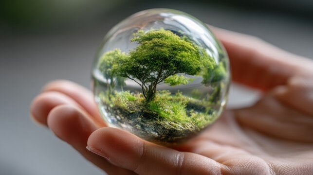 Small tree in glass sphere