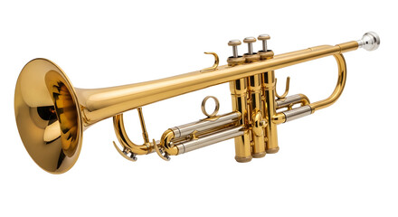 Obraz premium Brass trumpet with transparent background