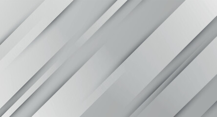 Fototapeta premium Smooth gray and white gradient abstract background with dynamic white diagonal layers. Modern design with elegant shadow stroke effect. EPS. 3