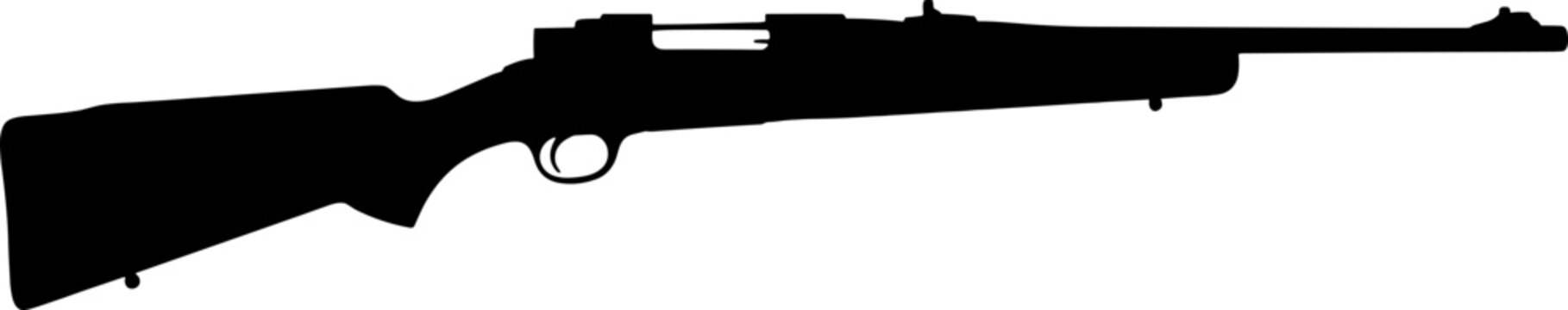 Bolt action hunting rifle silhouette for precision shooting