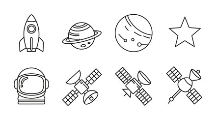Space Objects and Astronaut Explorers In Orbit. © Asbutyy