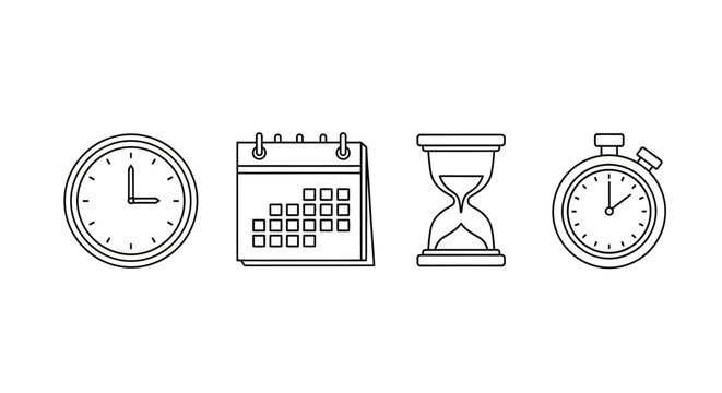 Time Concept Isolated Main Subject Illustration.