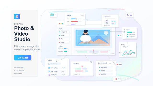 Neumorphic finance mobile app UI kit with overview, planner and component screens, analytics charts and smart control widgets in soft pastel style