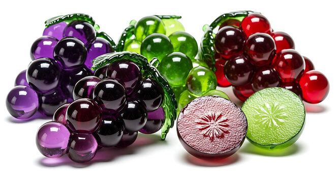 Frutas fant&aacute;sticas de vidro, frutas de vidro, geradas por IA