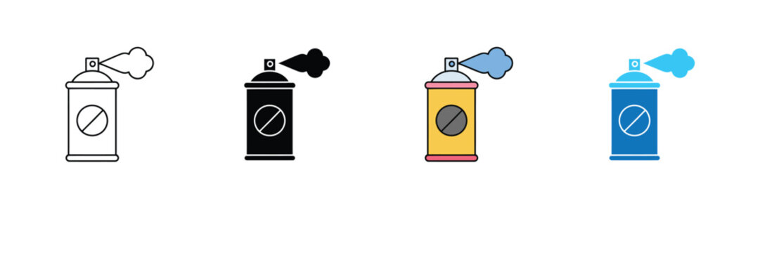 Spray Can Icon for Paint, Cleaning Products, Deodorant, and Aerosol Spray Bottle Symbol. Symbol Vector Illustration.