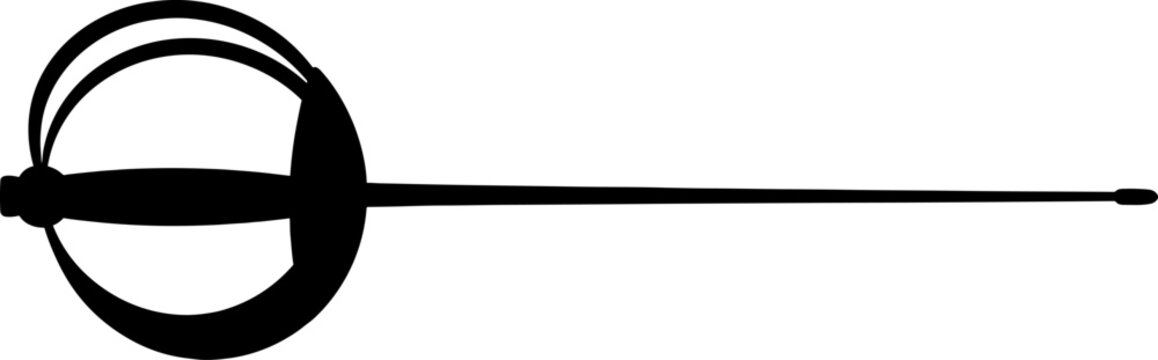 Rapier silhouette with complex basket hilt and slender blade
