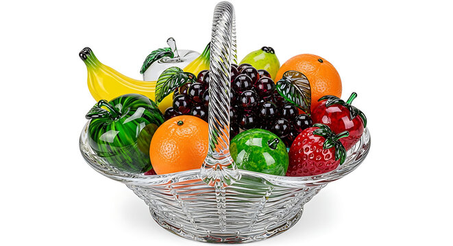 Frutas fant&aacute;sticas de vidro, frutas de vidro, geradas por IA