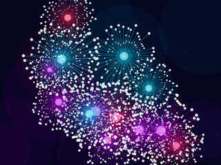 Obraz premium Celebration Fireworks Explosion Pattern Holiday Background