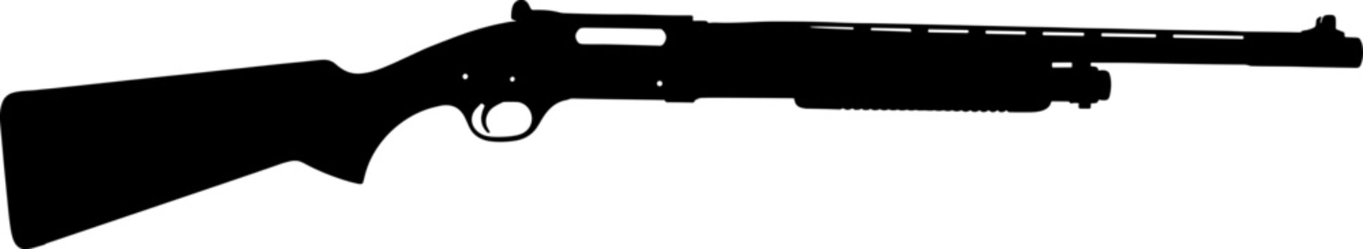 Semi automatic shotgun silhouette used for sport shooting and home defense
