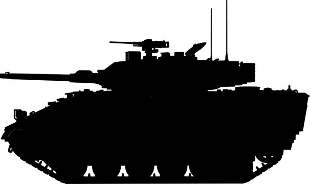 Main battle tank silhouette representing heavy armored warfare and ground defense