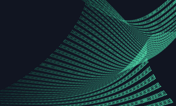 1's and 0's Technology Wave Banner Background