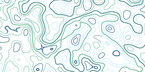 Naklejka premium Abstract Gradient Topographic Wave Background with Curved Paper Relief and Colorful Contour Lines. Vector Geographic Map Design.