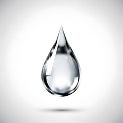 Fototapeta premium A single clear water droplet on a white background