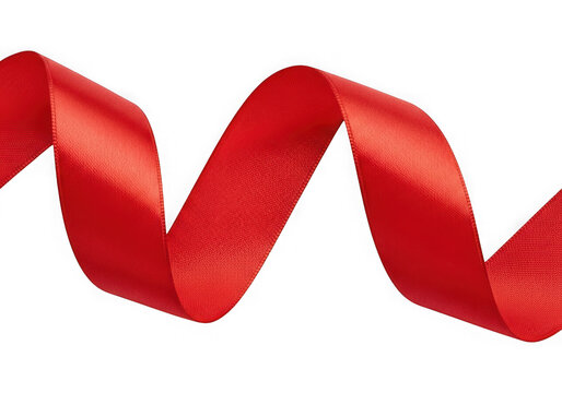 A red ribbon isolated on transparent background