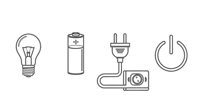 Electricity power and energy symbols.