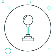 Line Joystick for arcade machine icon isolated on white background. Joystick gamepad. Colorful outline concept. Vector © Kostiantyn