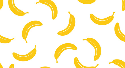 Seamless pattern featuring multiple yellow bananas in a simple and clean illustration style. © @ahmedmaynul
