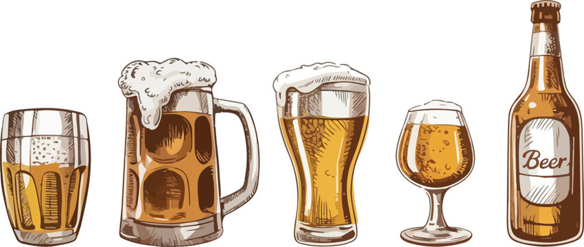 glass of beer and bottle