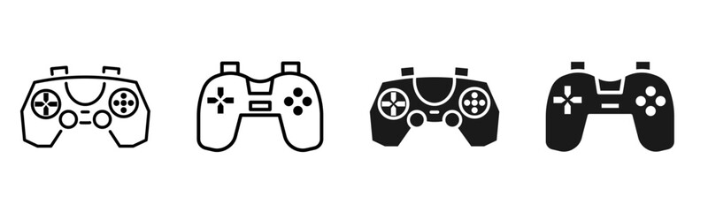 Gaming Controller Icon Set – Video Game Remote Outline Vector Pack © JAGU