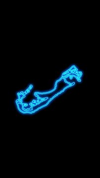 Mobile Vertical Resolution, 2160x3840 Pixels, Bermuda Country Map Neon Lights, Abstract Bermuda Neon Lights Map Opener Suitable for Politics, Elections and News 