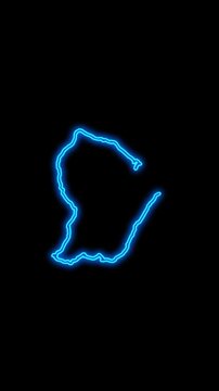 Mobile Vertical Resolution, 2160x3840 Pixels, French Guiana Country Map Neon Lights, Abstract French Guiana Neon Lights Map Opener Suitable for Politics, Elections and News 