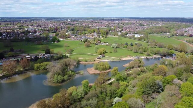 An Aerial view of Wicksteed park Kettering Northamptonshire 