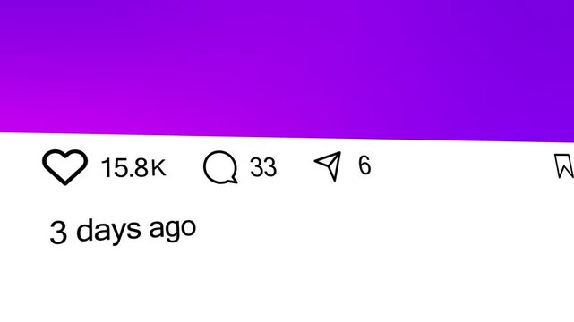 Social Media Like Button Animation with Engagement Icons. Heart Reaction, Comments, and Share Interface Video